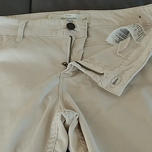 Abercrombie & Fitch Skinny Jeans Beige Sz 2 W26 - Picture 7 of 8